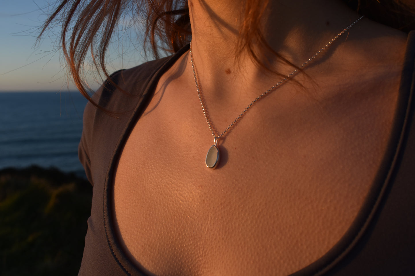 Seafoam White Sea-glass Necklace