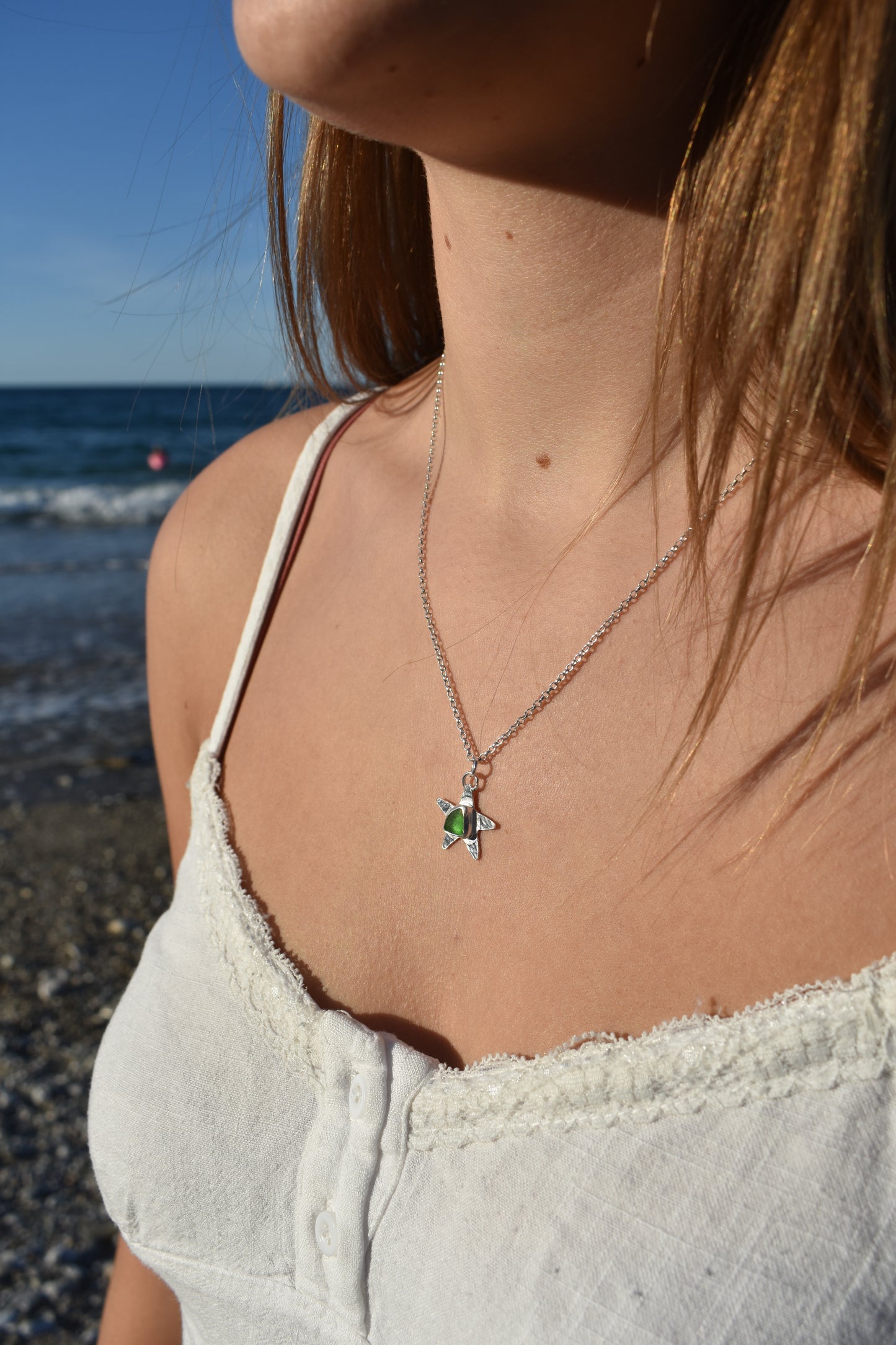 Sea-glass Starfish Necklce