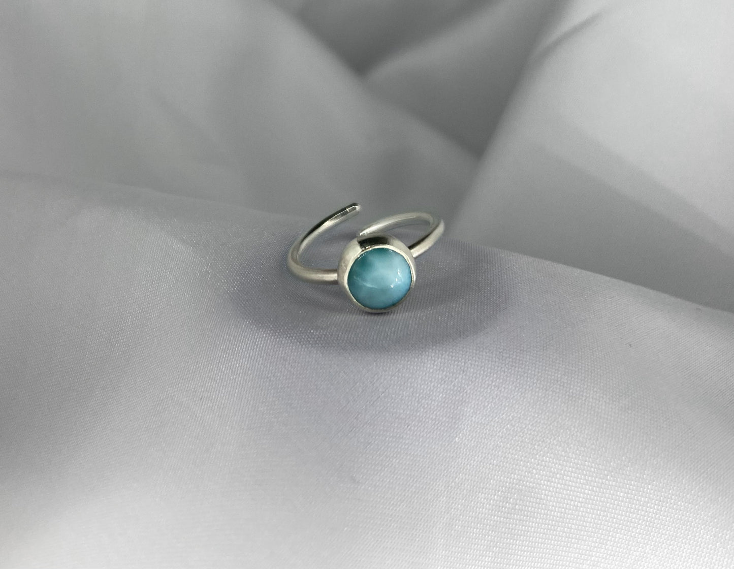 Round Larimar Ring