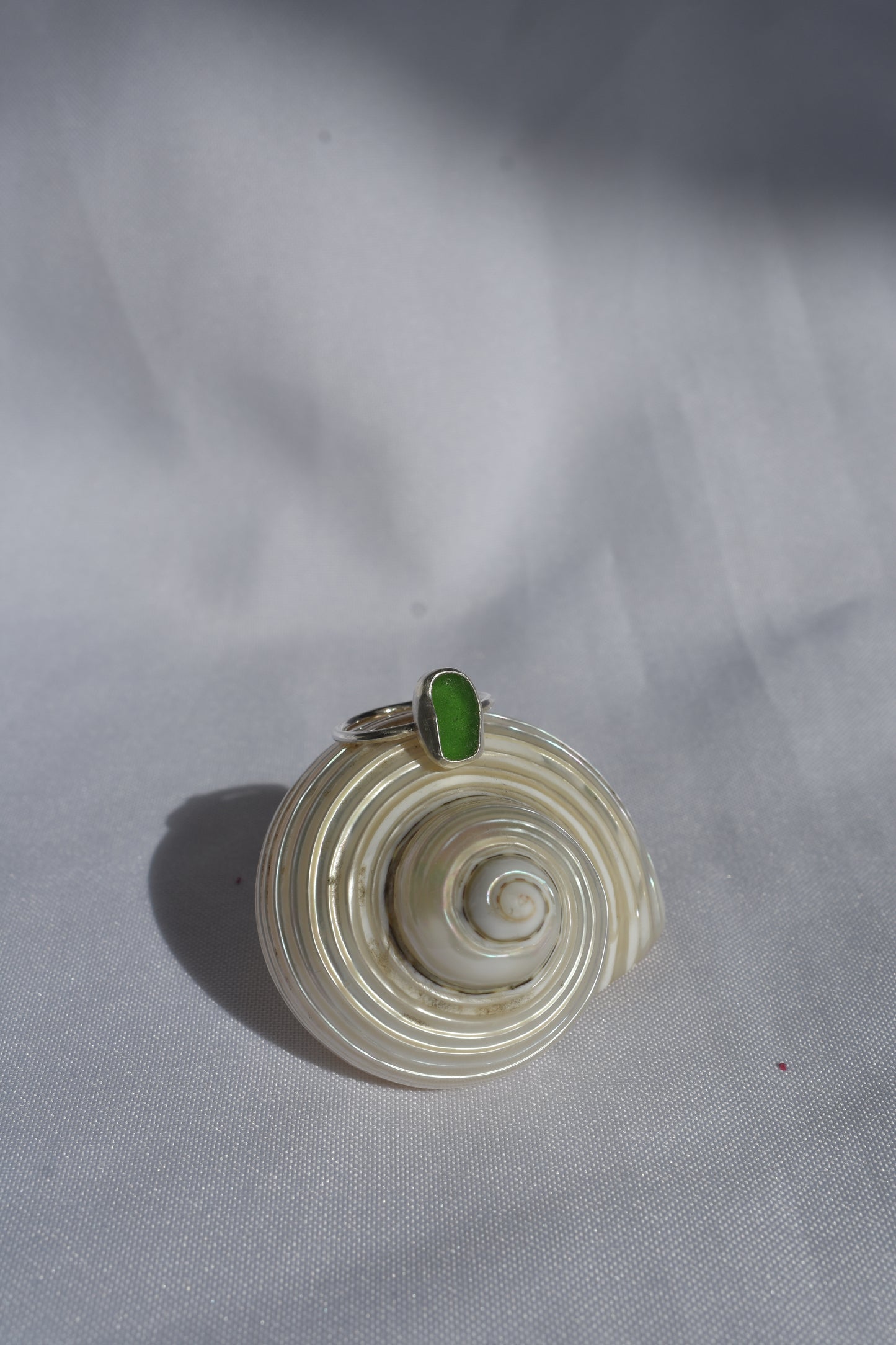 Bottle Green Sea-glass Ring