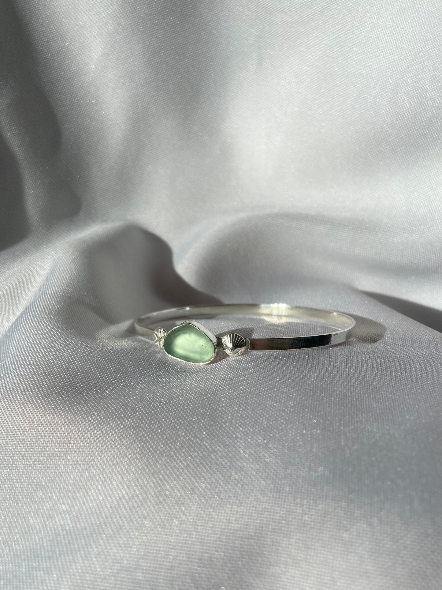 Aqua Sea-glass Bangle