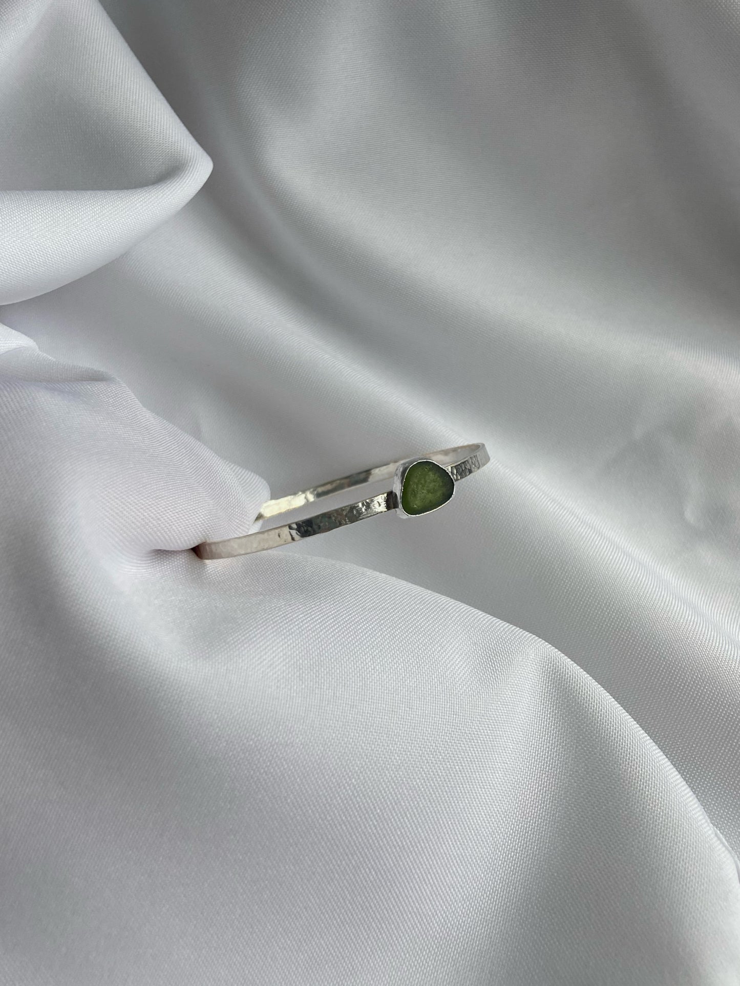 Hammered Sea-glass Bangle