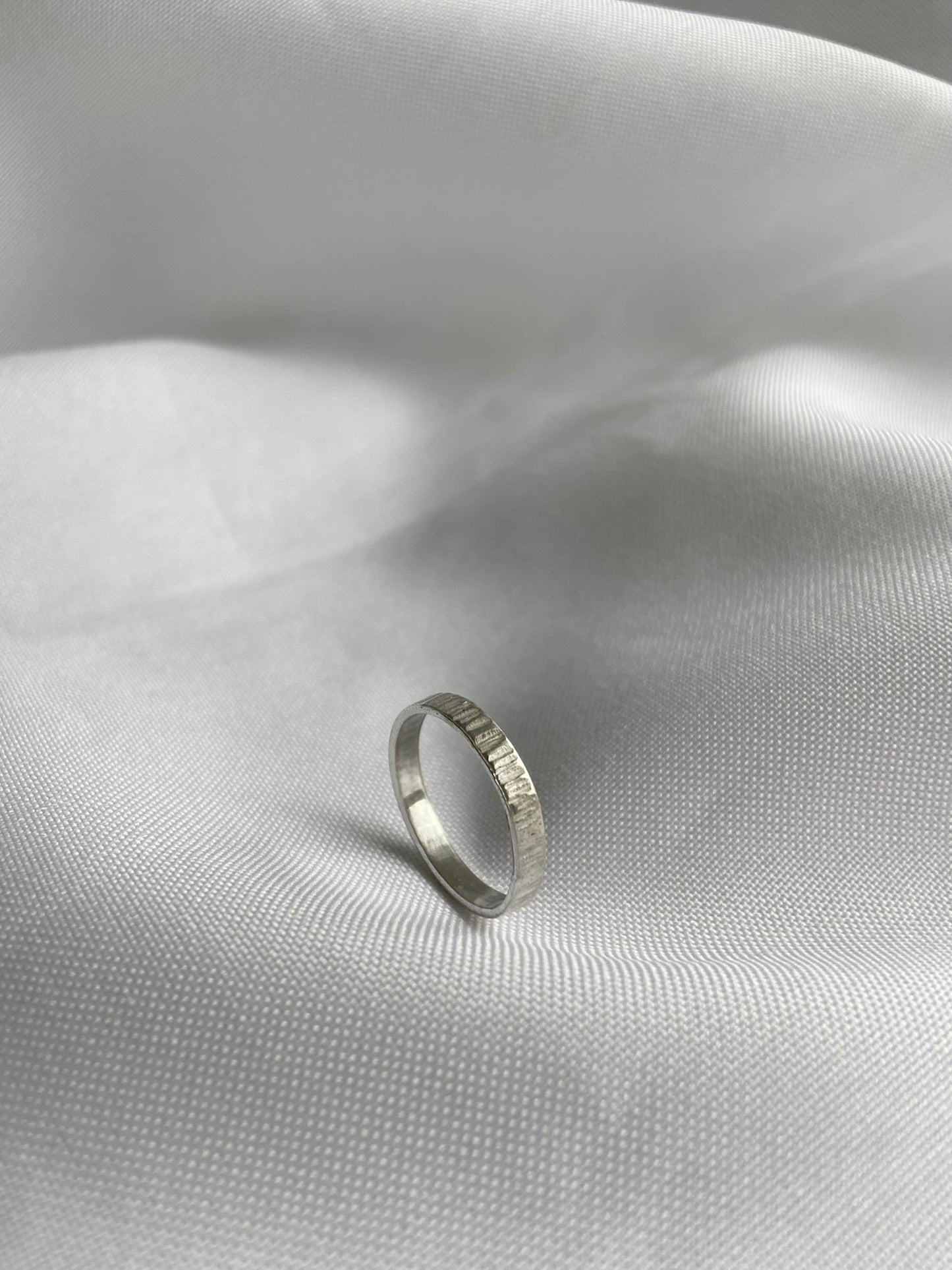 Thin Hammered Stripe Ring
