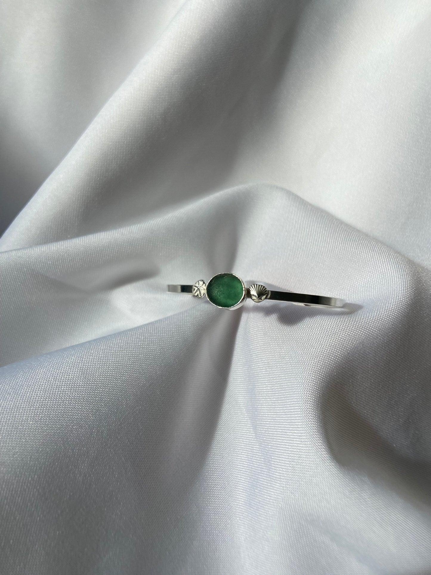 Deep Green Sea-glass Bangle