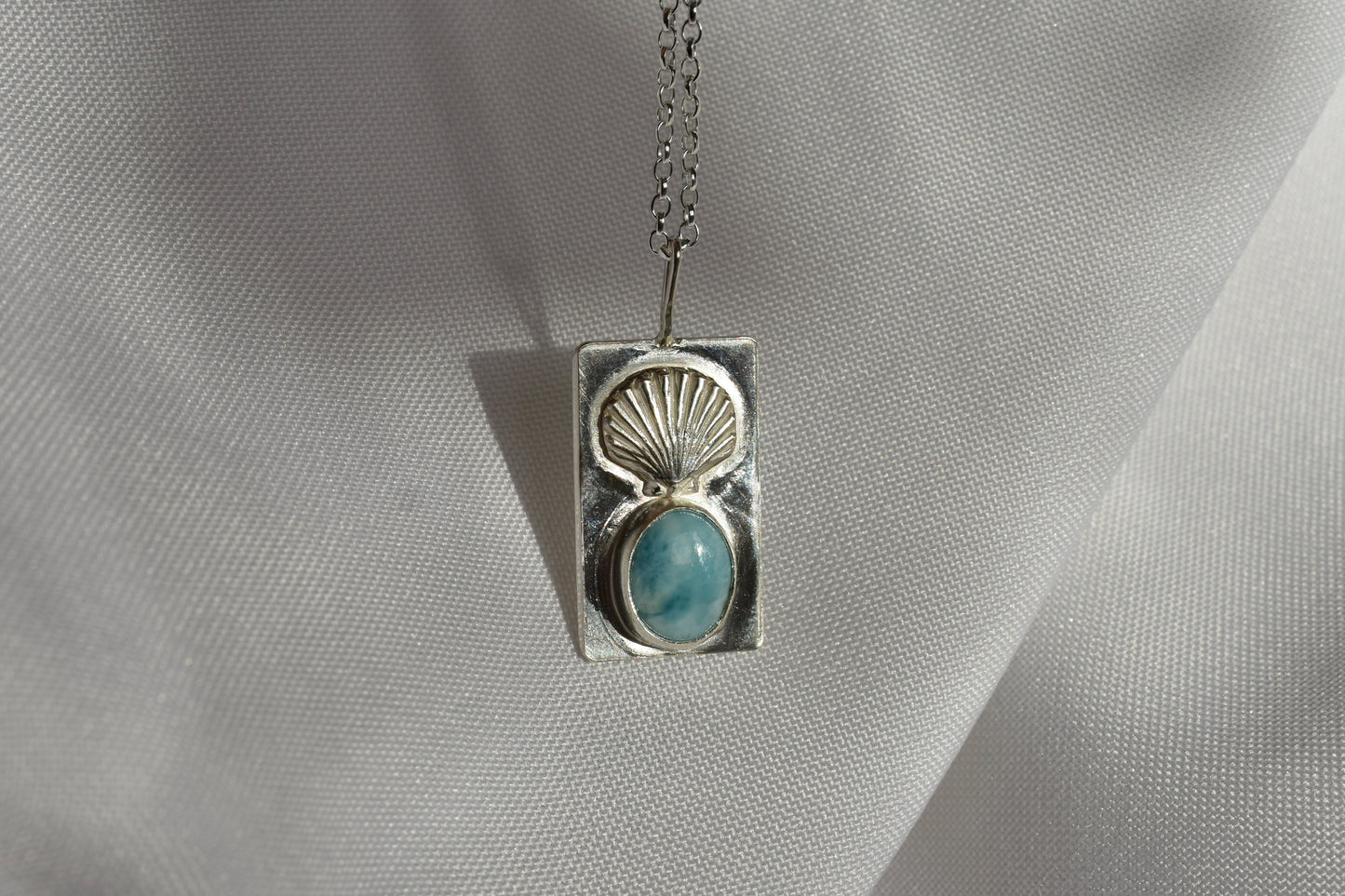 Seashell & Larimar Necklace