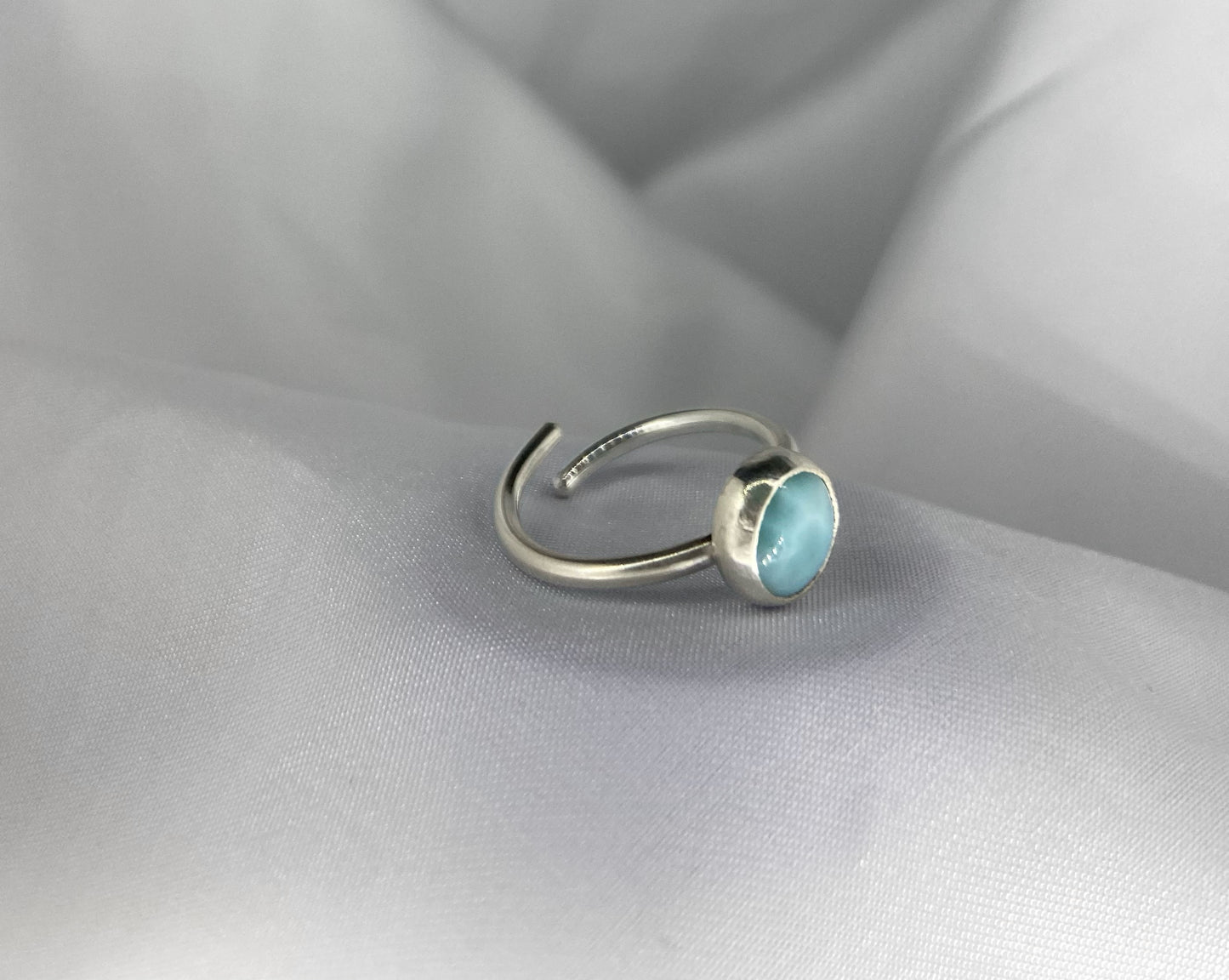 Round Larimar Ring