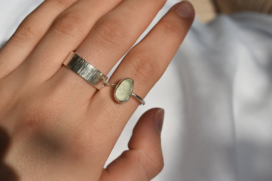White Sea-glass Ring