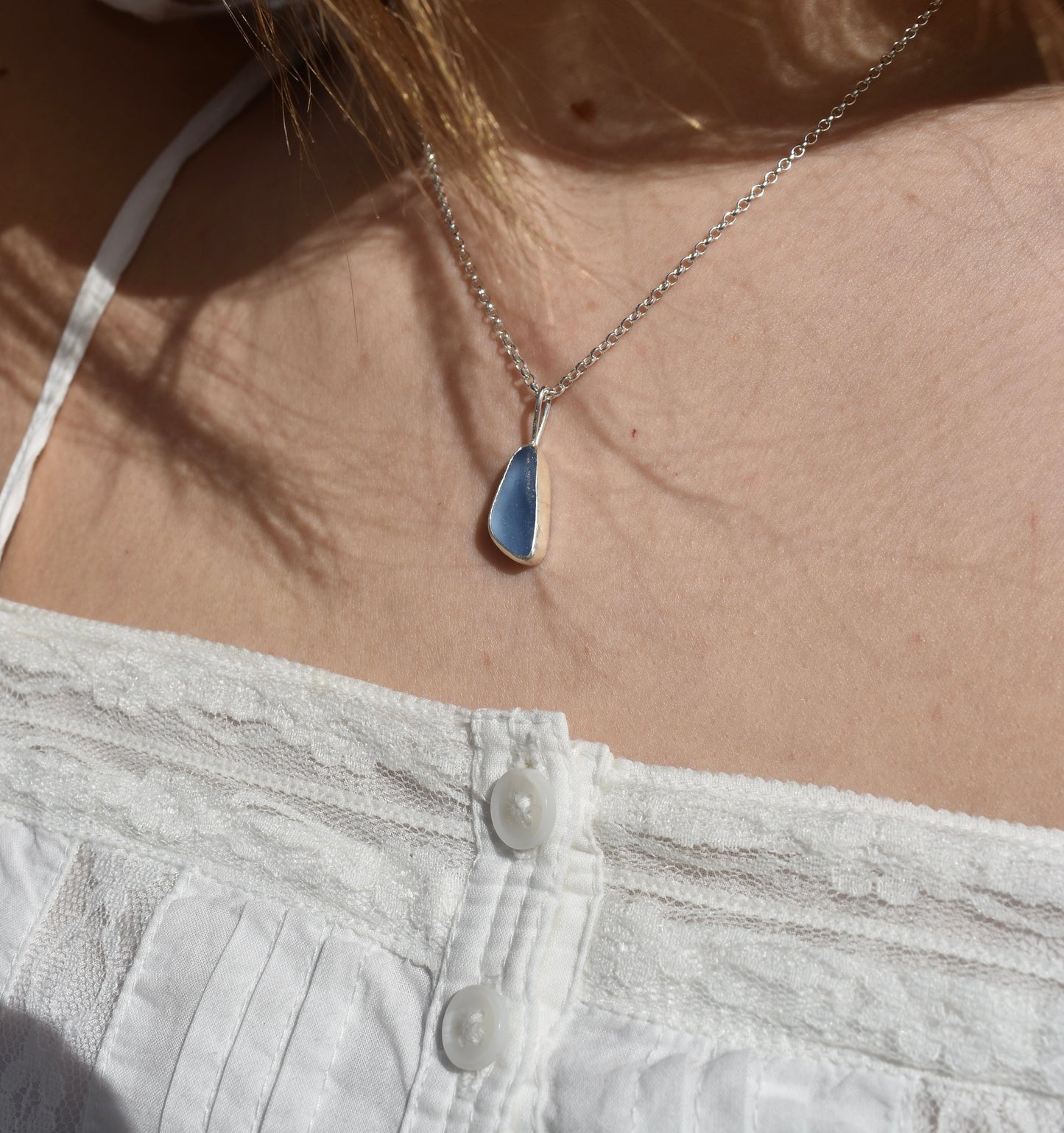Blue Sea-glass Necklace