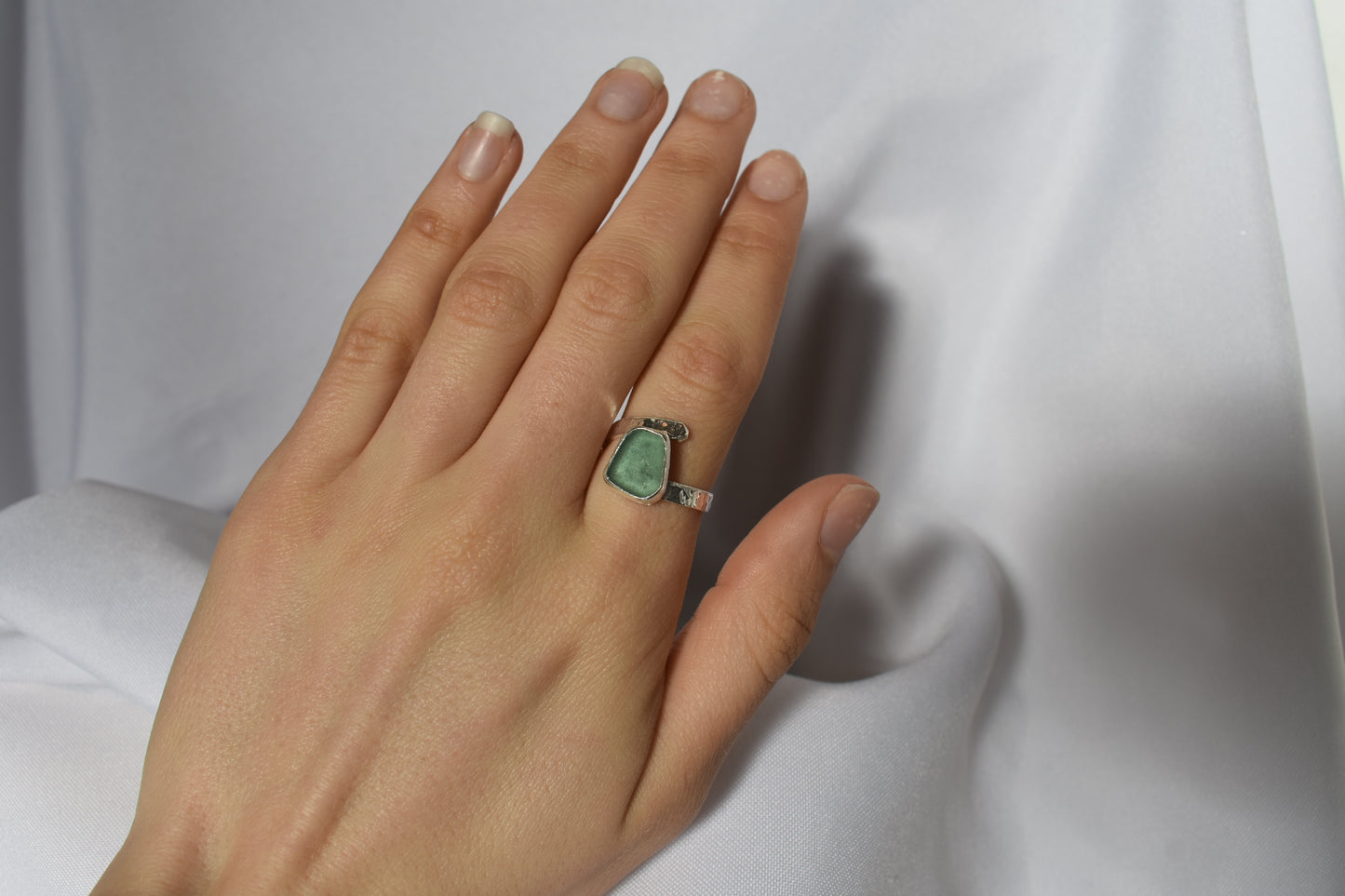 Adjustable Sea-glass Ring