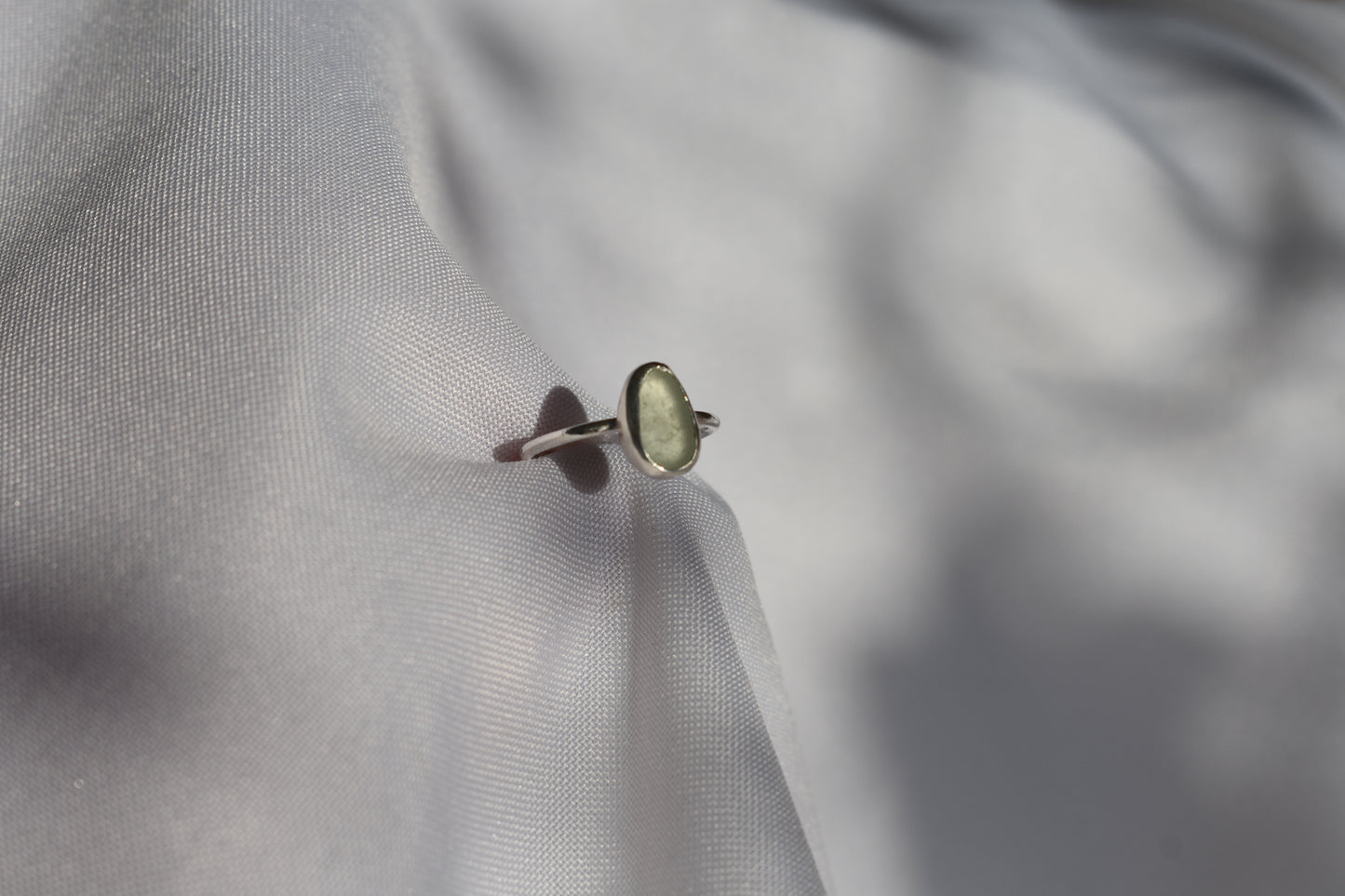 White Sea-glass Ring