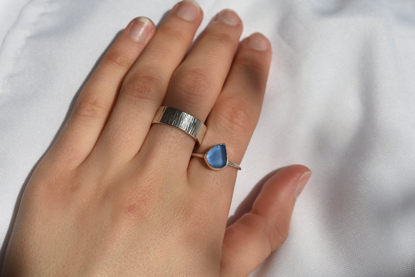 Blue Sea-glass Ring