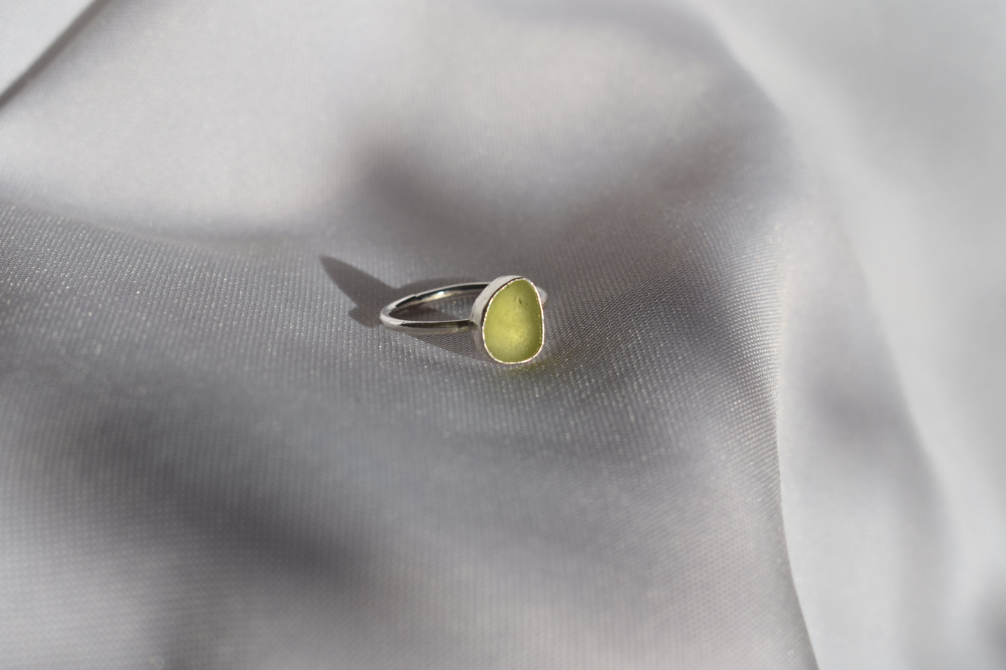 Lime Green Sea-glass Ring