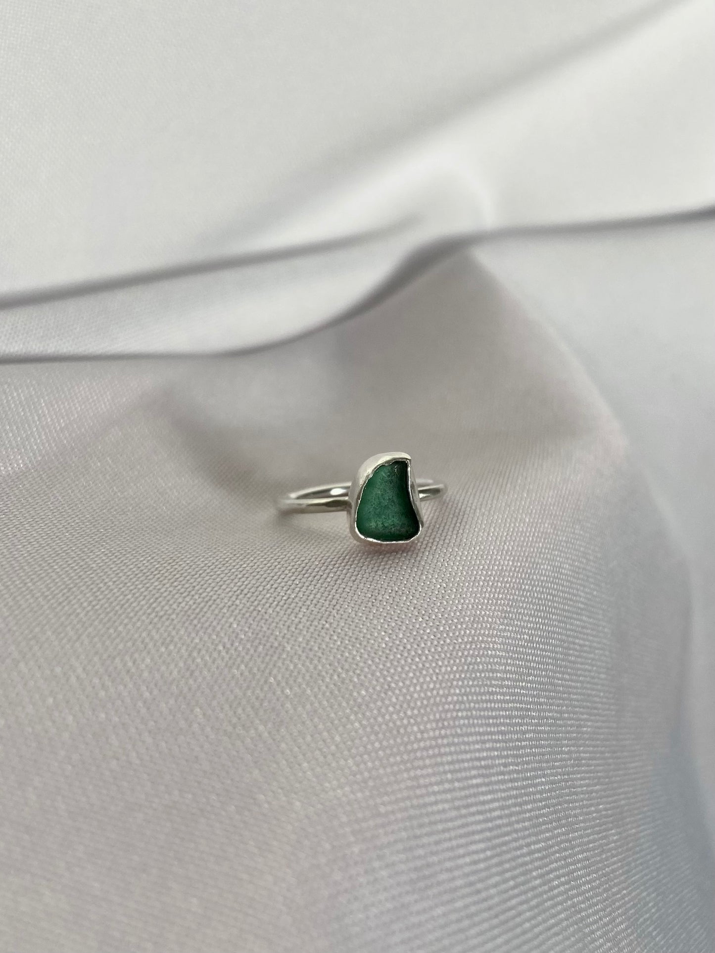 Dark Turquoise Sea-glass Ring