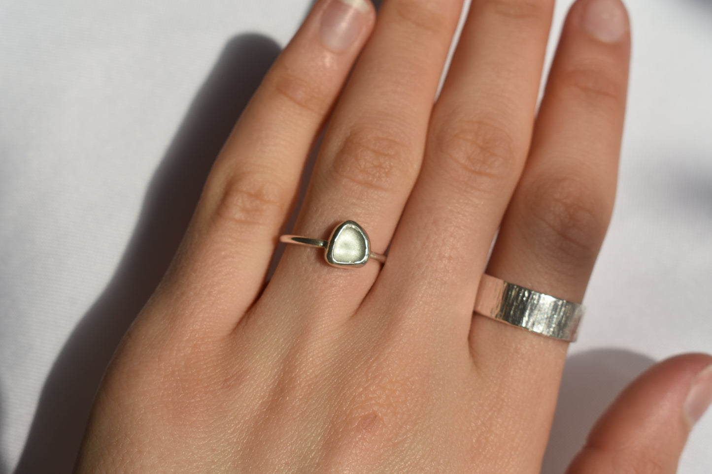 Pearl White Sea-glass Ring