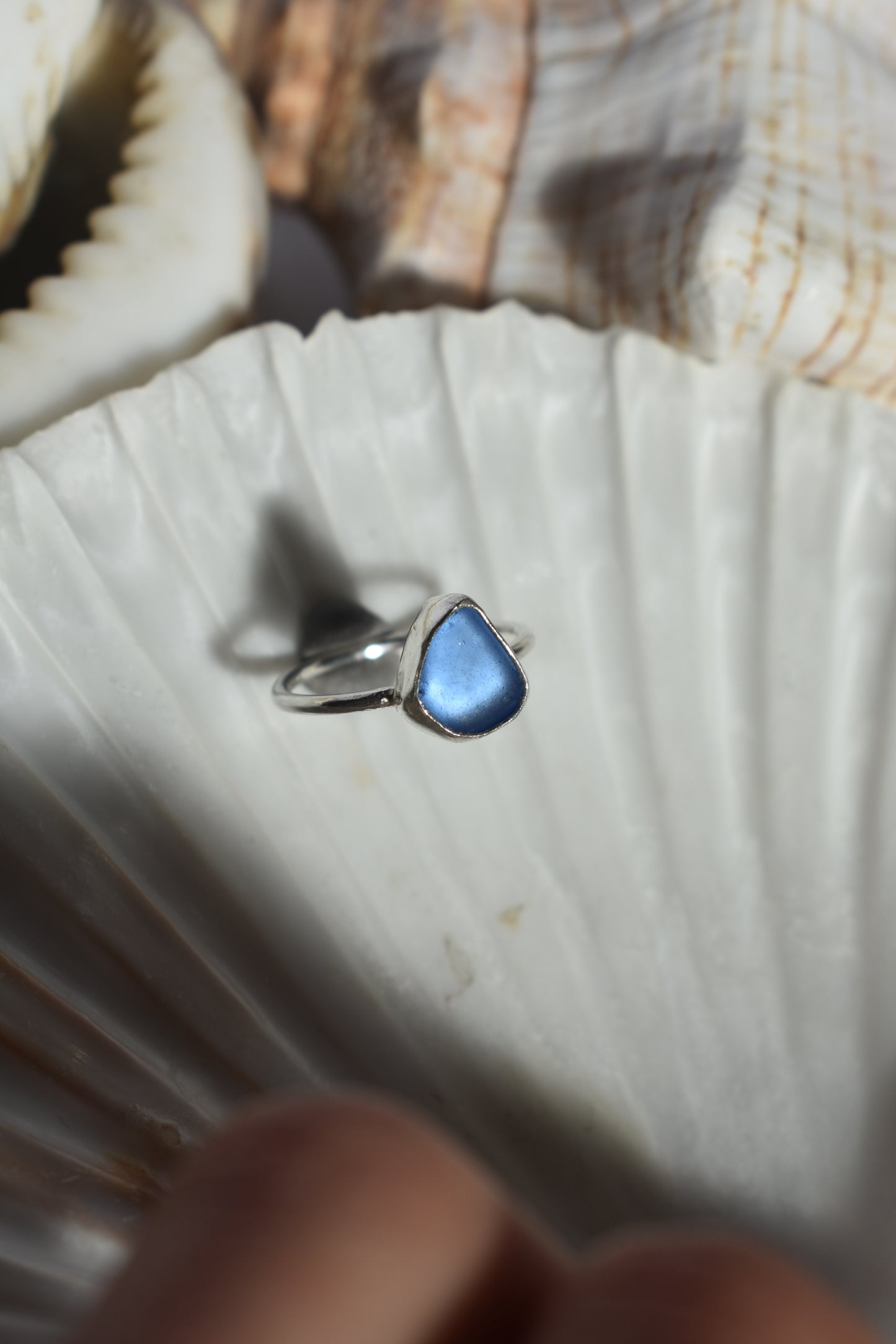 Blue Sea-glass Ring
