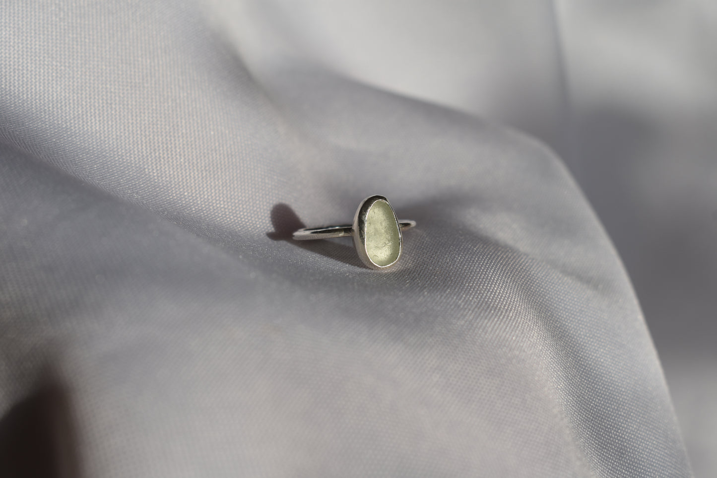 White Sea-glass Ring
