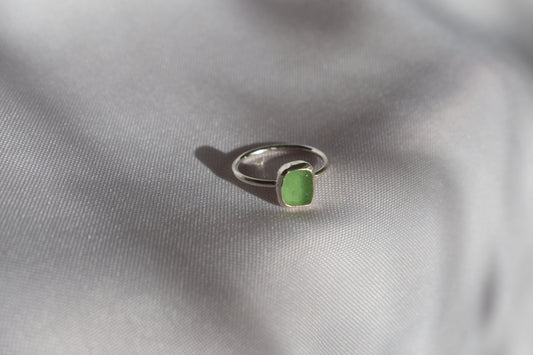 Bottle Green Sea-glass Ring