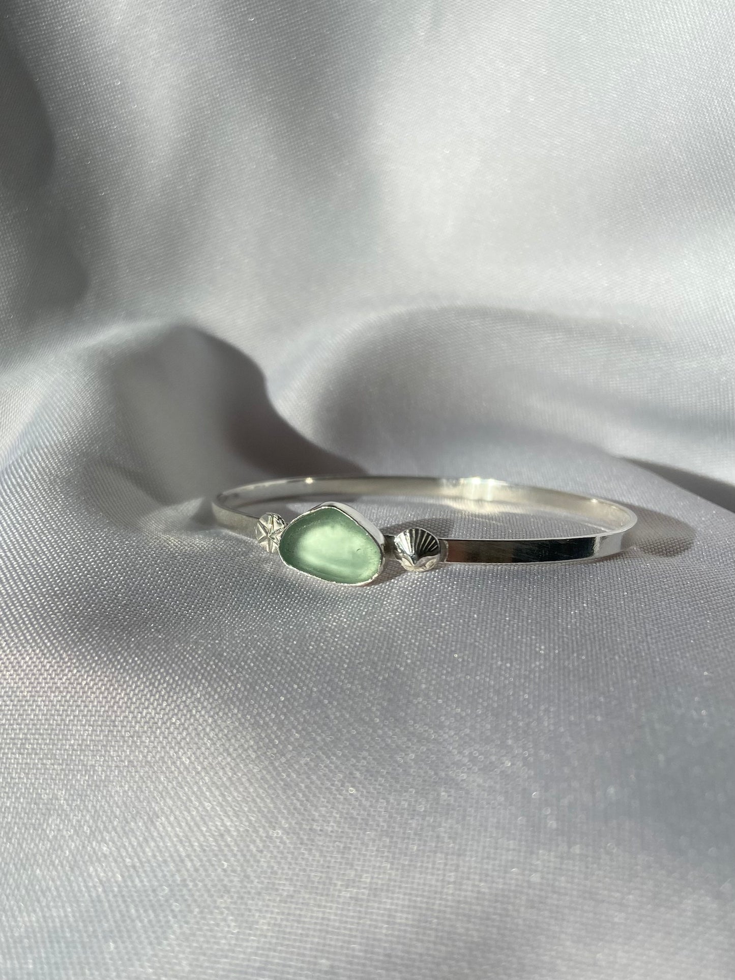 Aqua Sea-glass Bangle