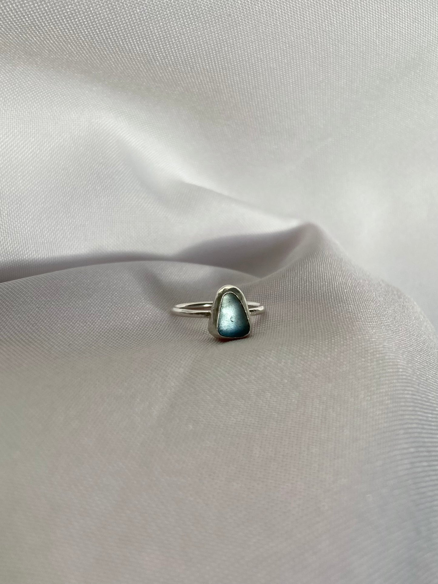 Pale Blue Sea-glass Ring