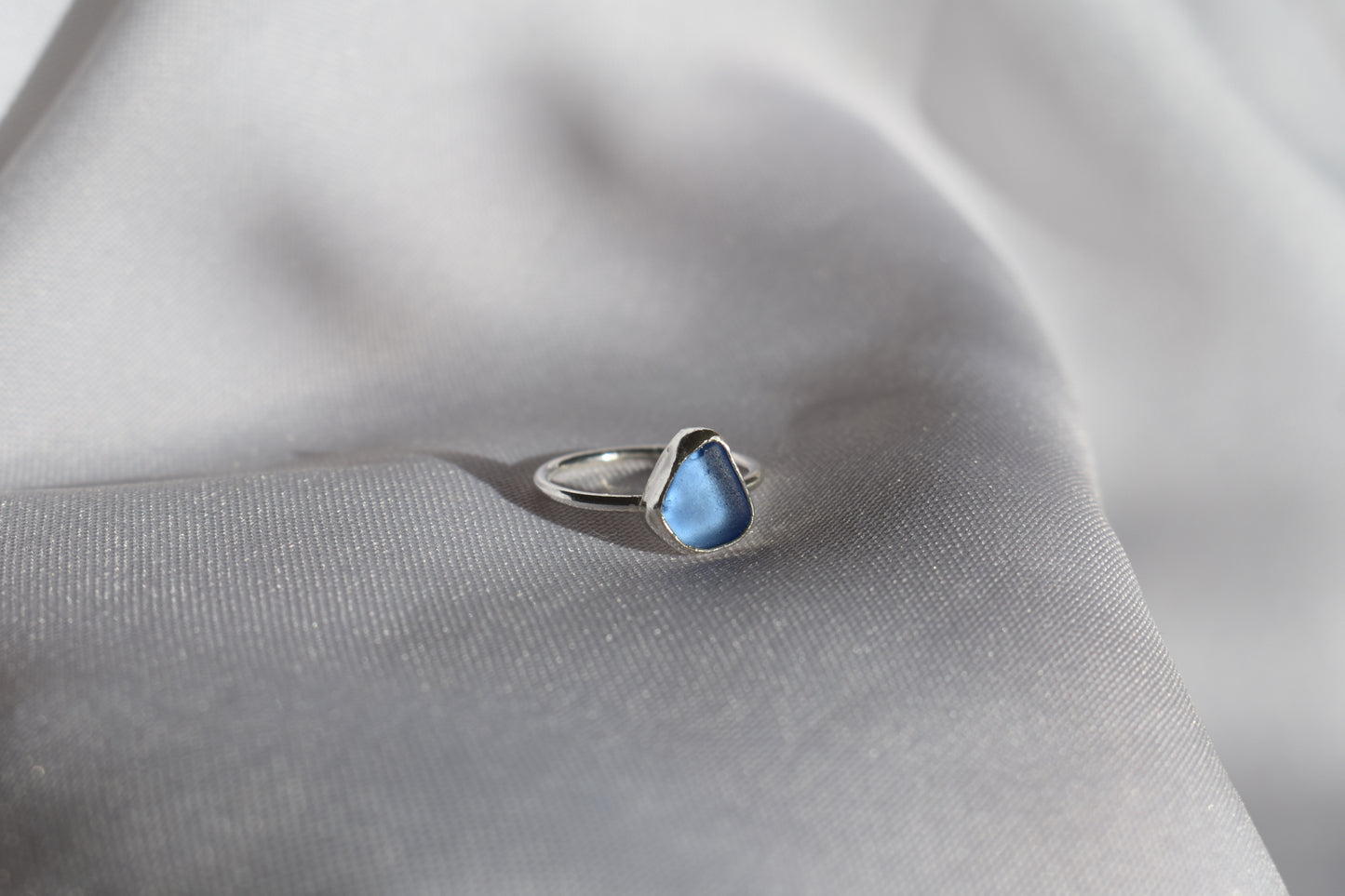 Blue Sea-glass Ring