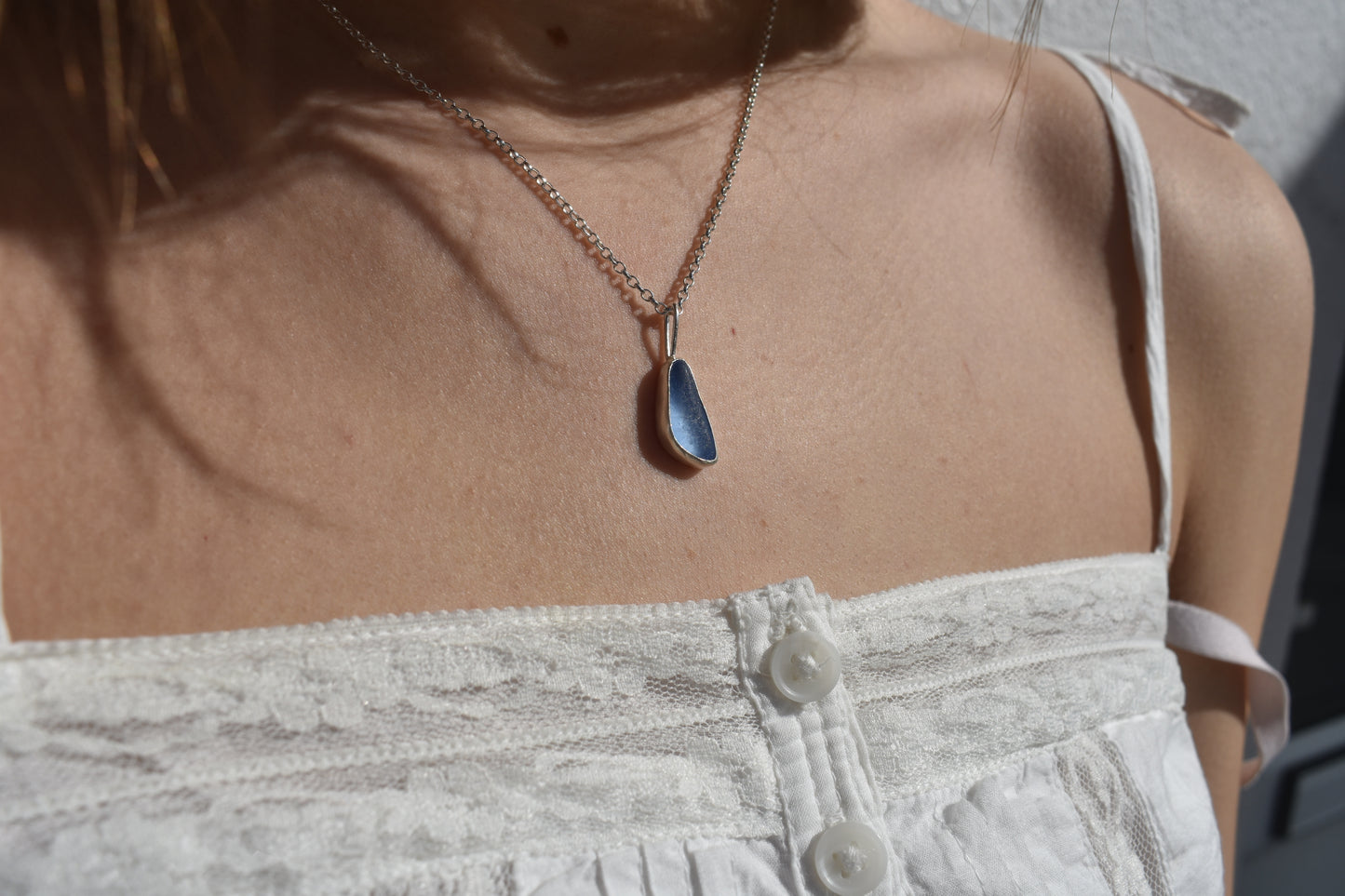 Blue Sea-glass Necklace