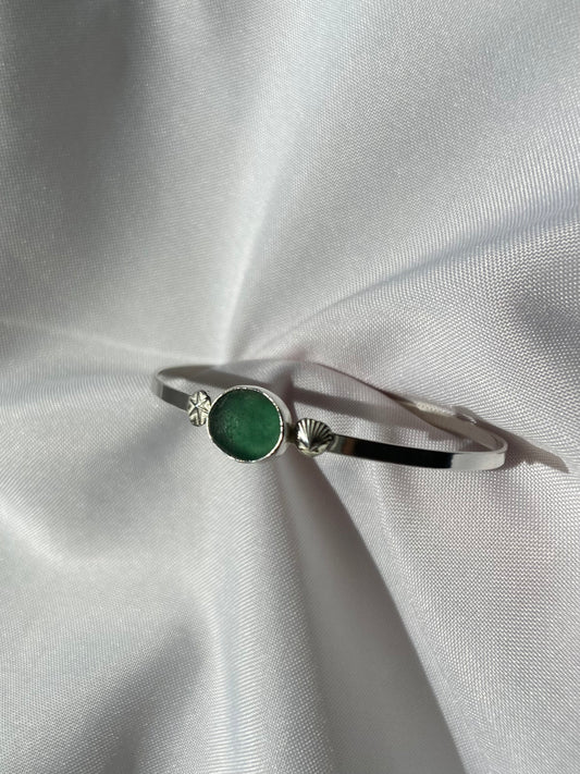Deep Green Sea-glass Bangle