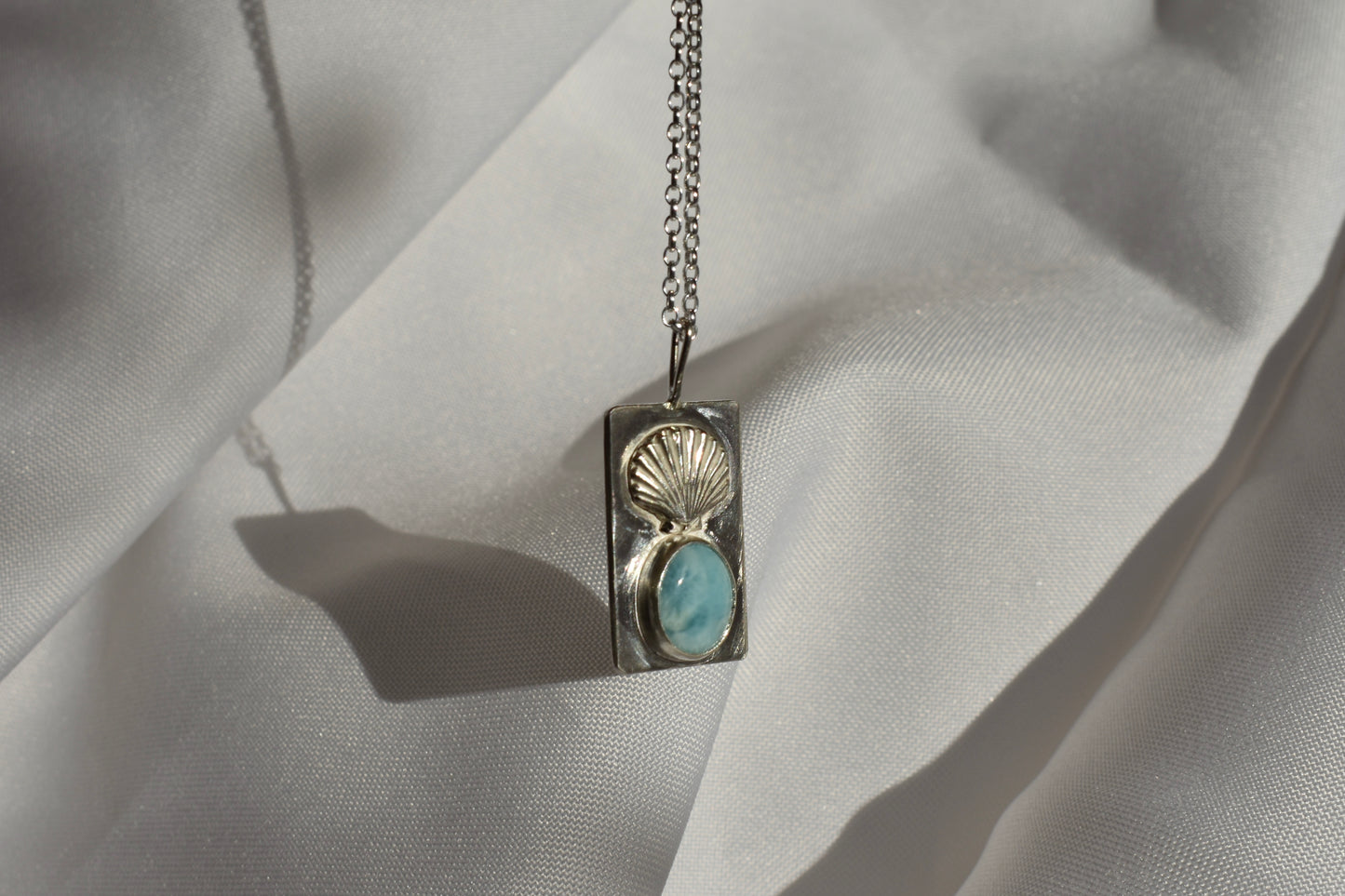 Seashell & Larimar Necklace