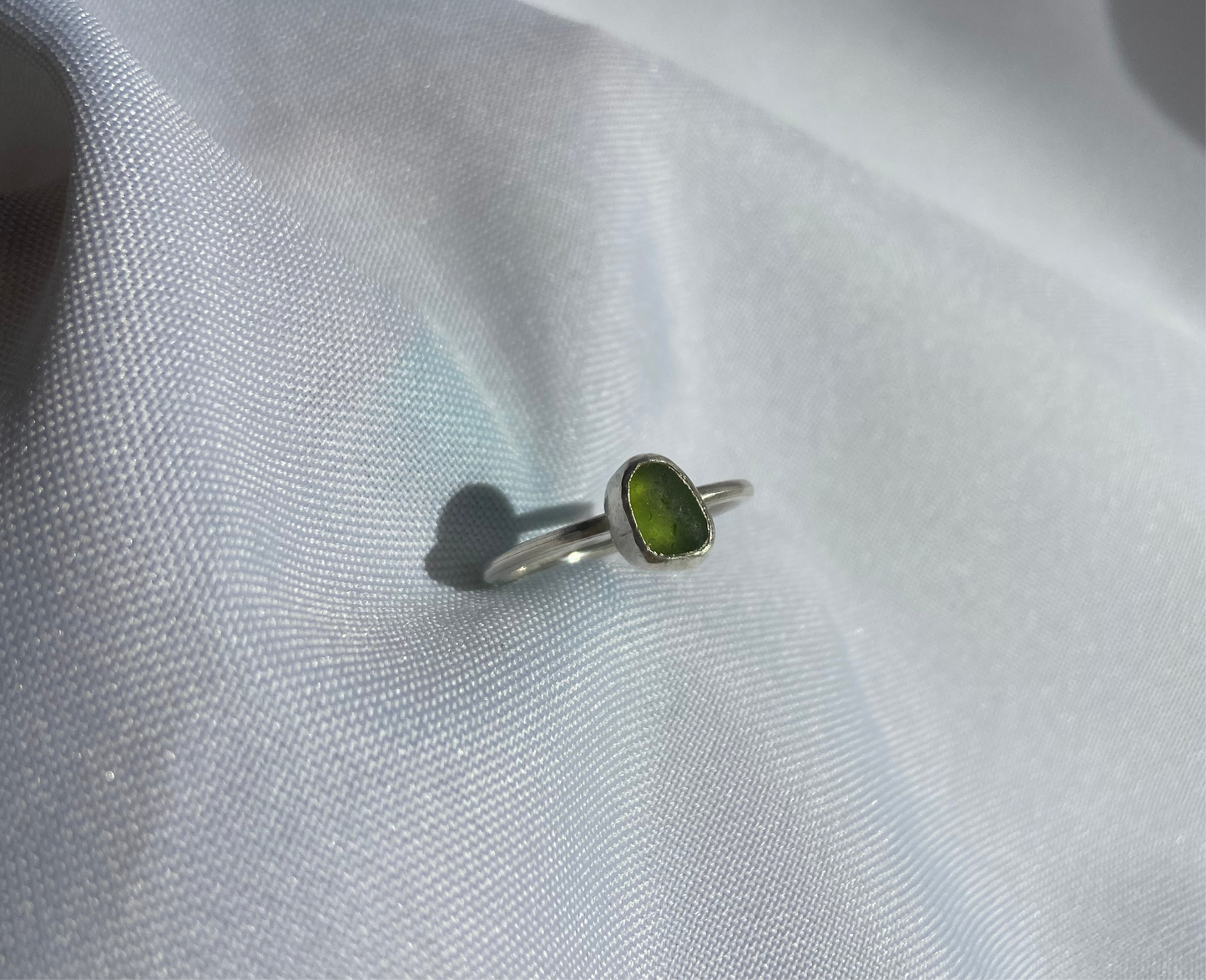 Grass Green Sea-glass Ring