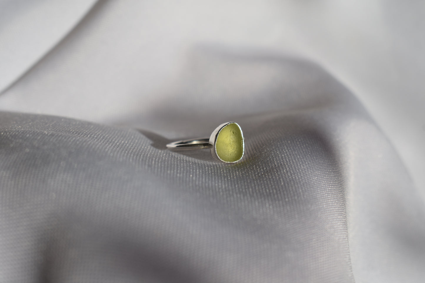 Lime Green Sea-glass Ring