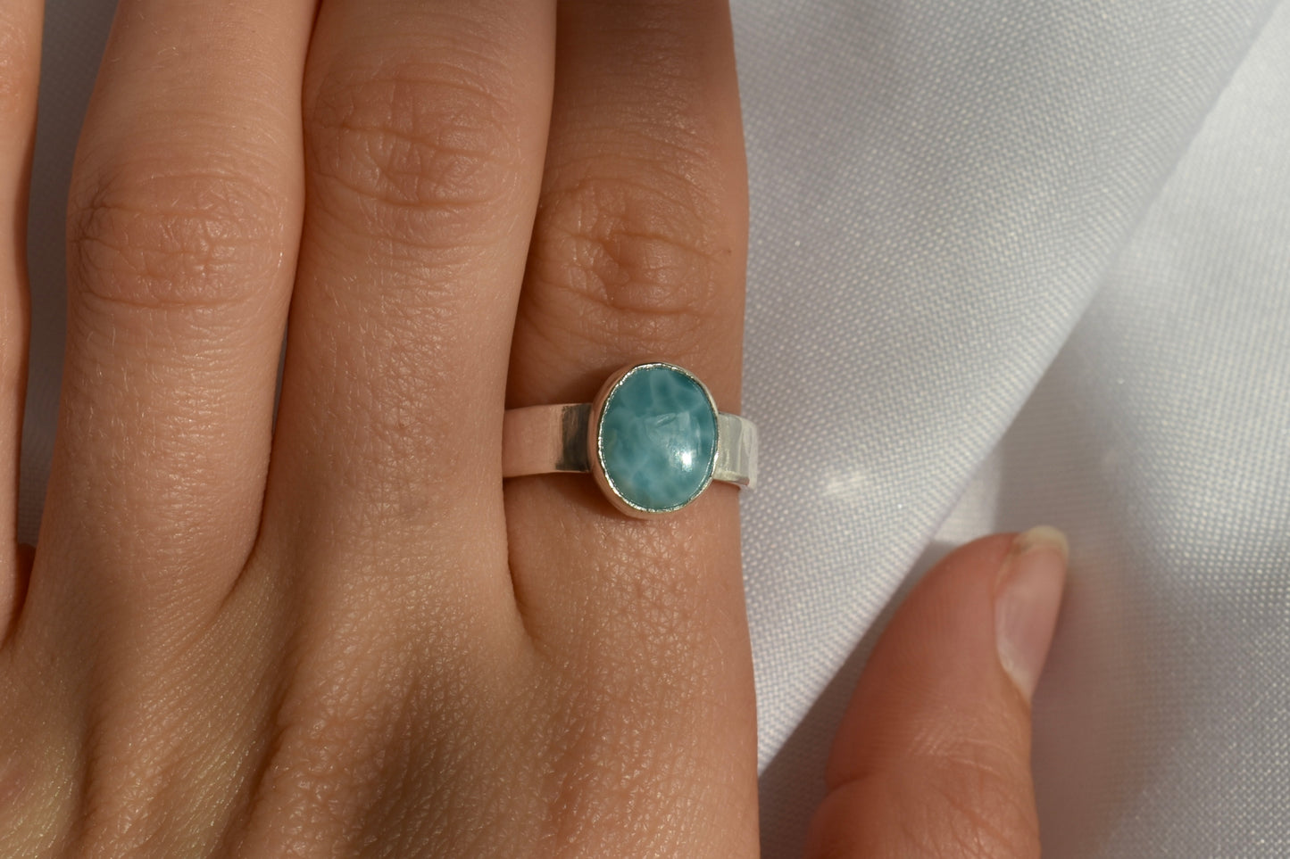 Chunky Larimar Ring