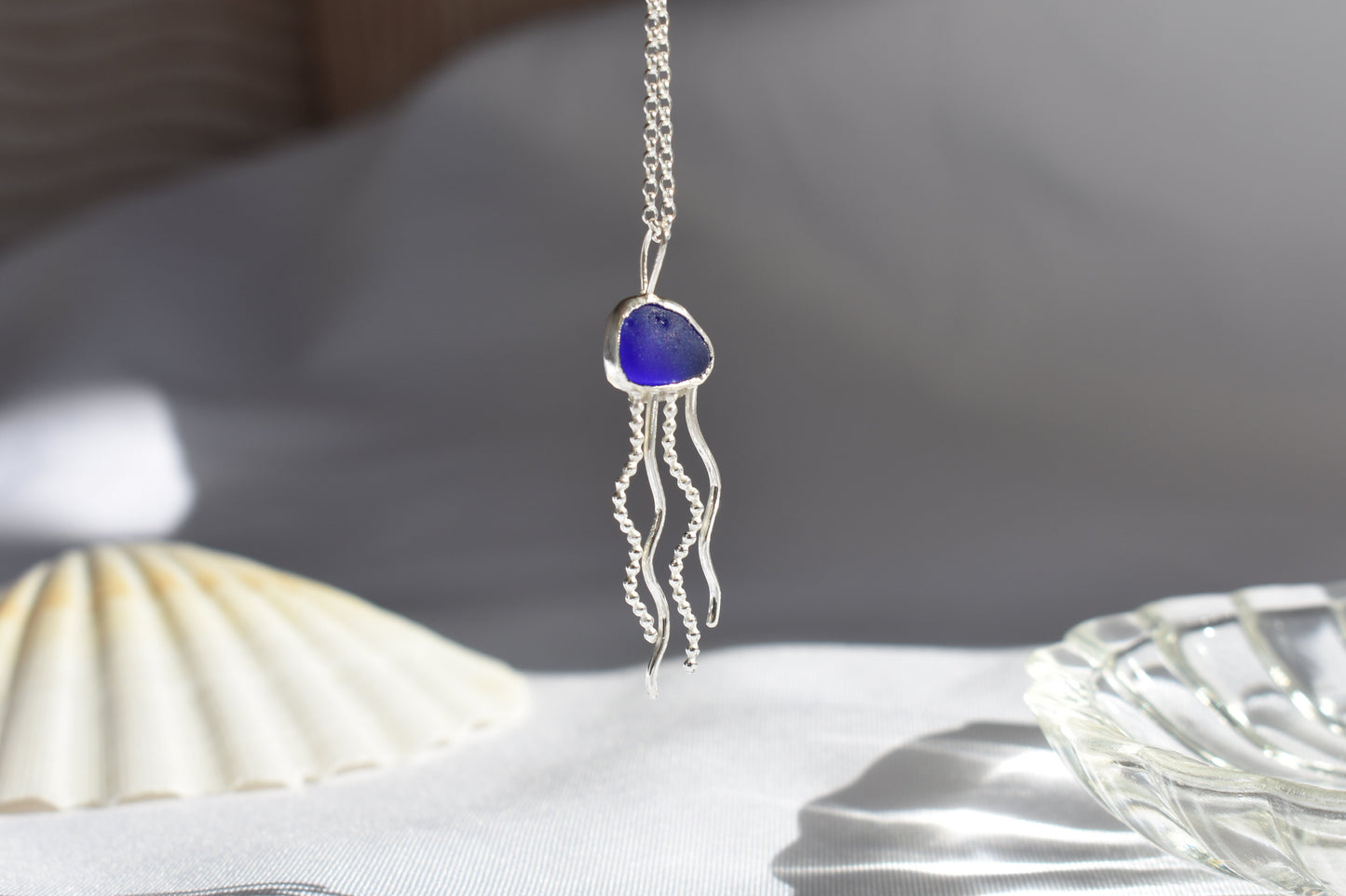 Cobalt Jellyfish Pendant