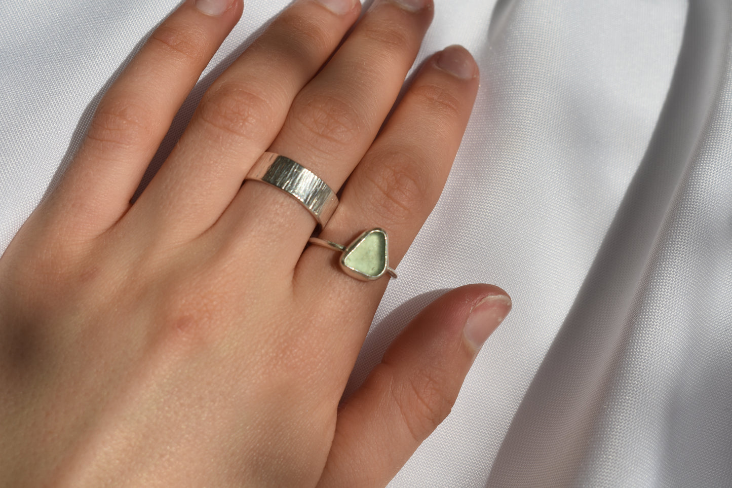 Pale Green Sea-glass Ring