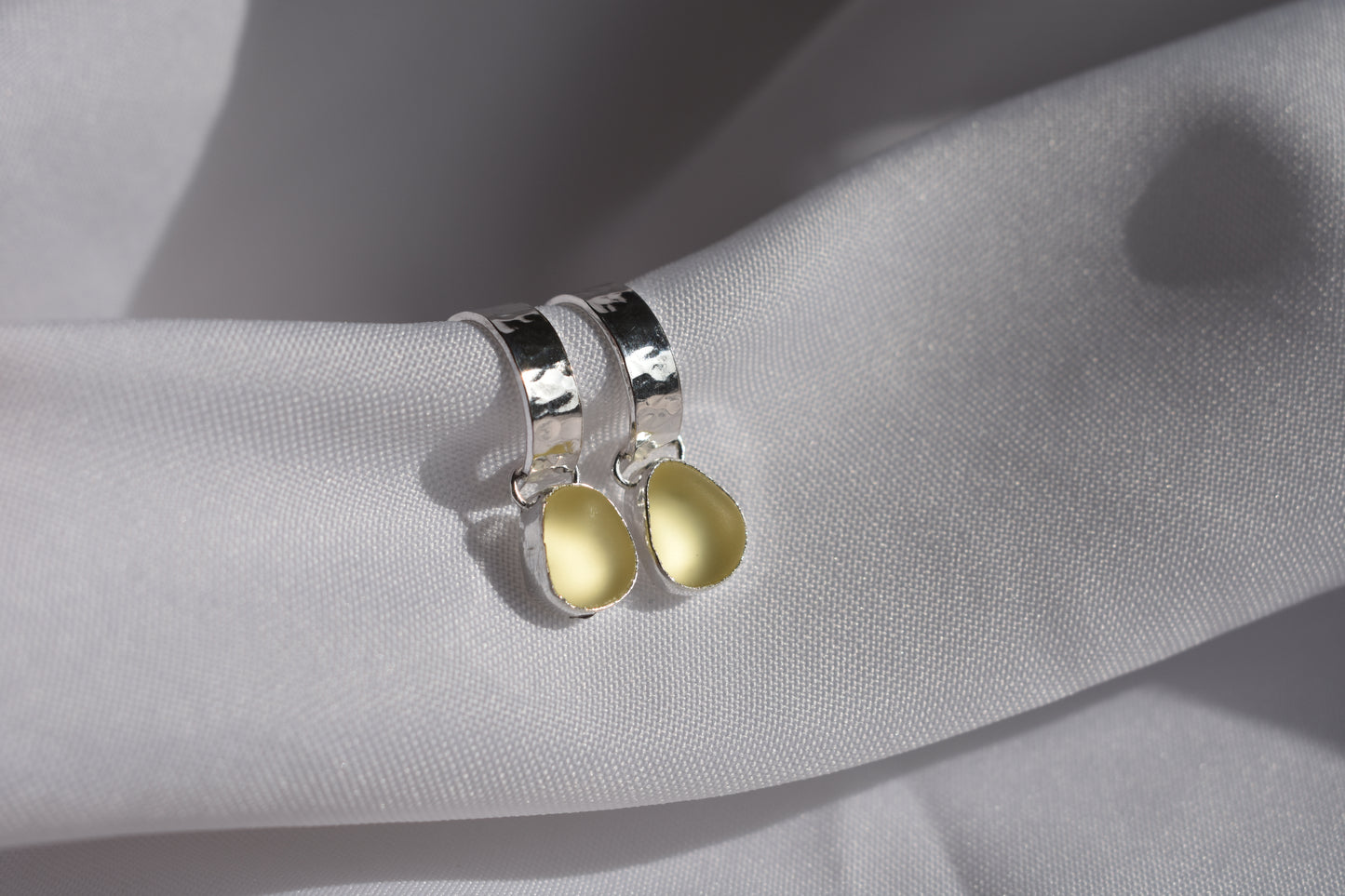 Yellow Sea-glass Hoops