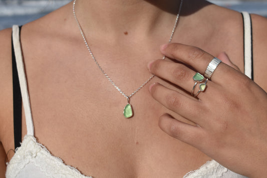 Bright Green Sea-glass Necklace