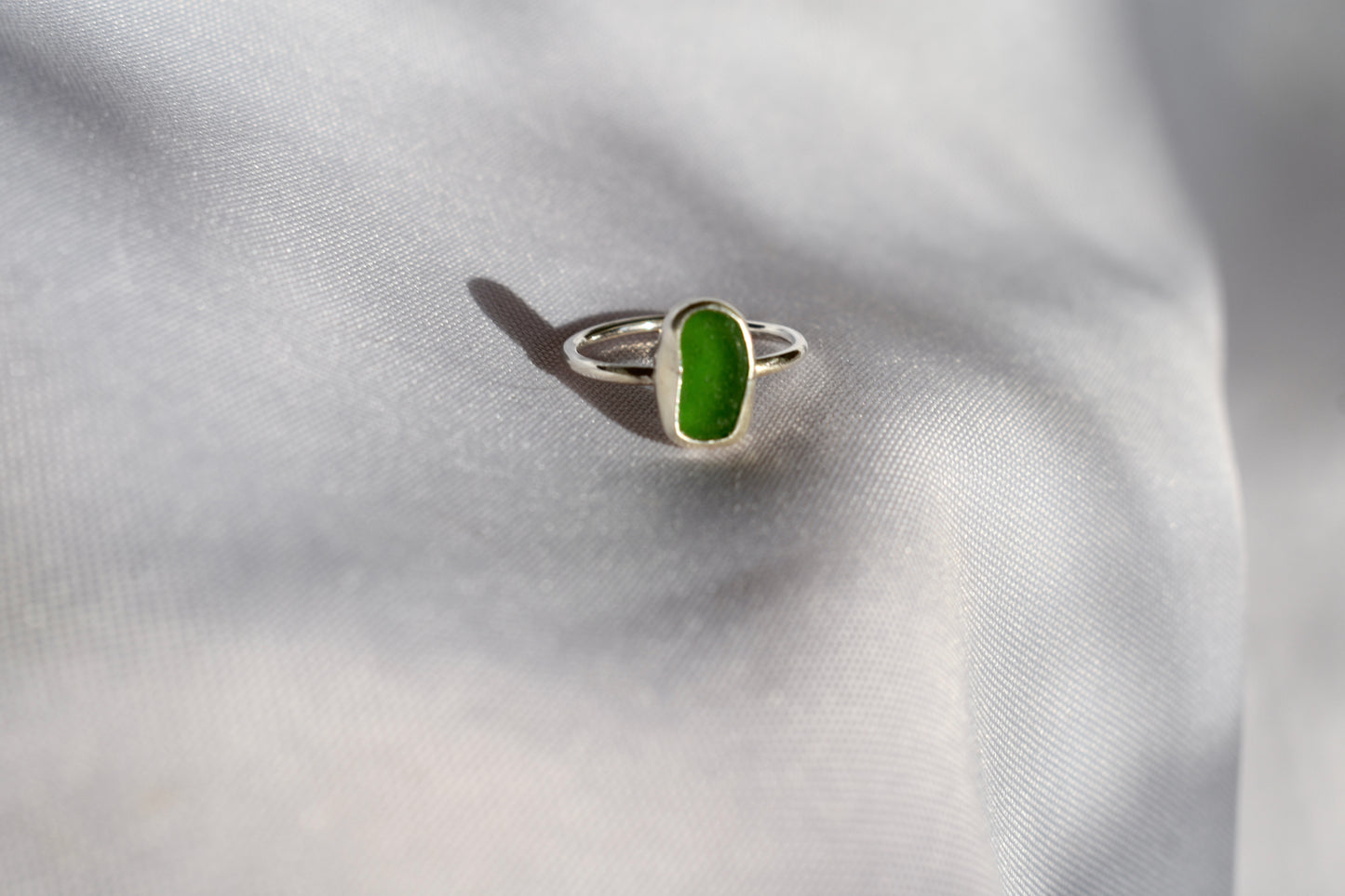 Bottle Green Sea-glass Ring