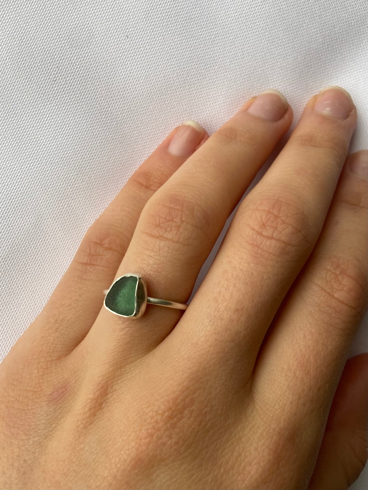 Dark Turquoise Sea-glass Ring