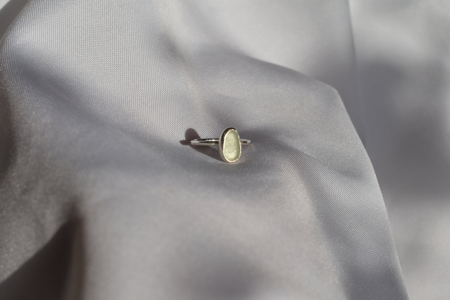 White Sea-glass Ring