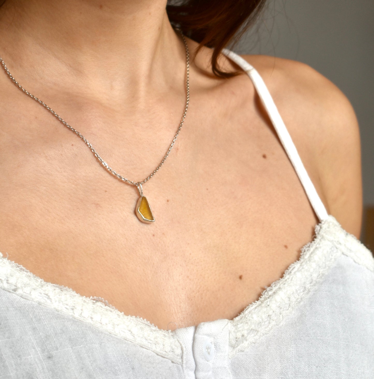 Amber Sea-glass Necklace