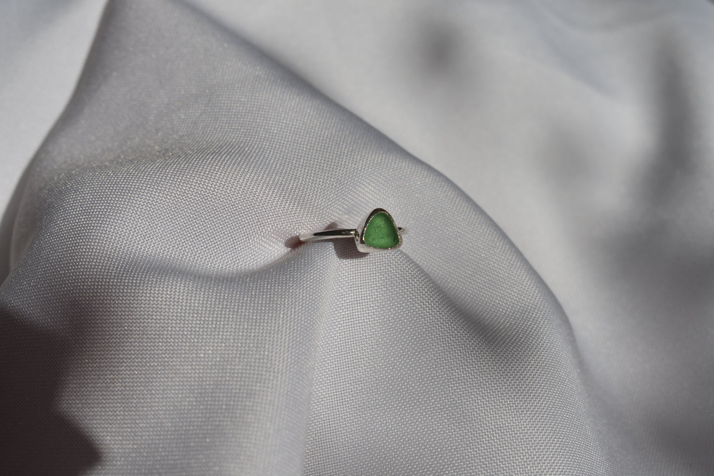 Bottle Green Sea-glass Ring