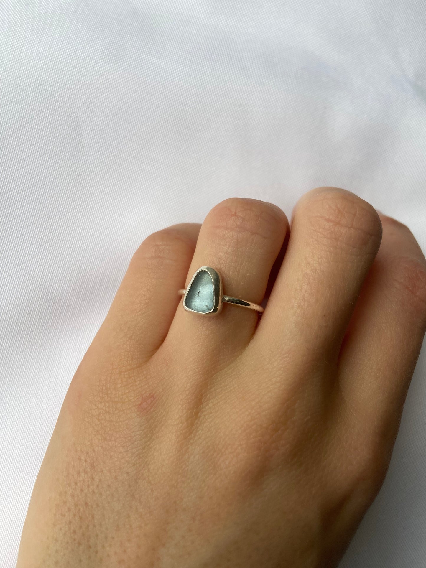 Pale Blue Sea-glass Ring