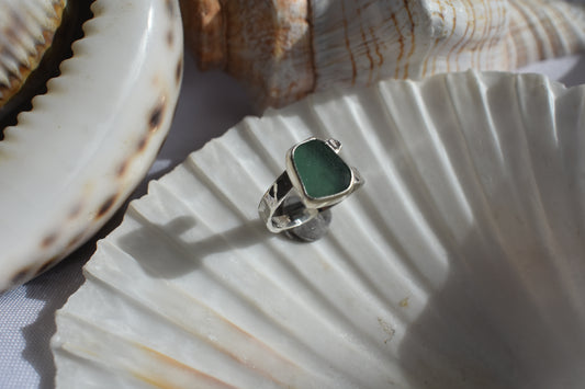 Adjustable Sea-glass Ring