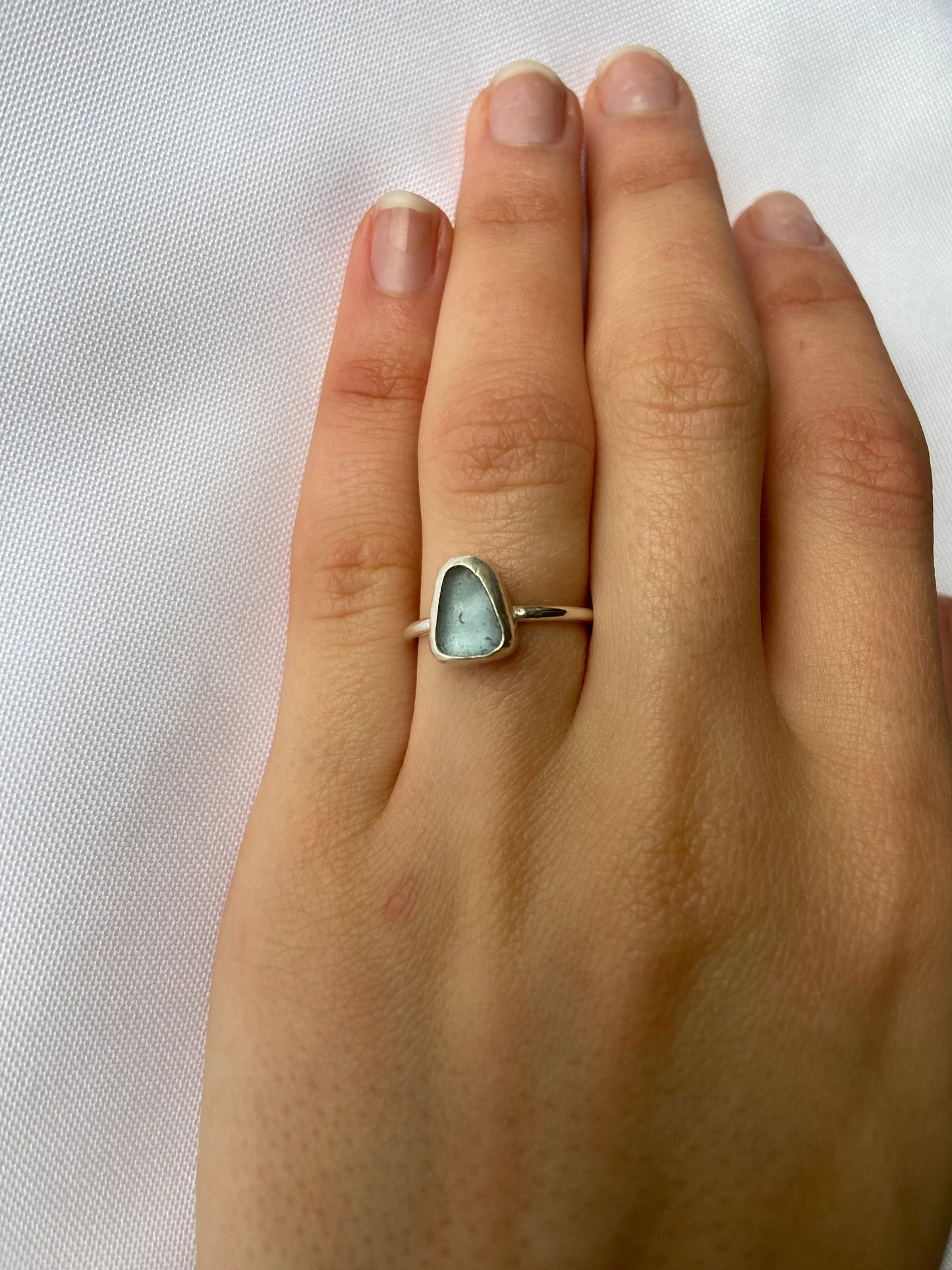 Pale Blue Sea-glass Ring